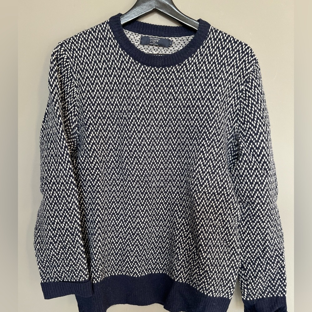 Men’s Intarsia Lambswool Sweater, S